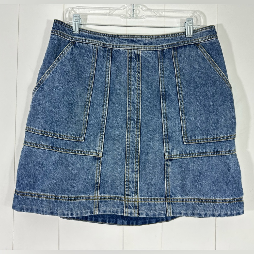 CAbi Blue Denim Mini Skirt